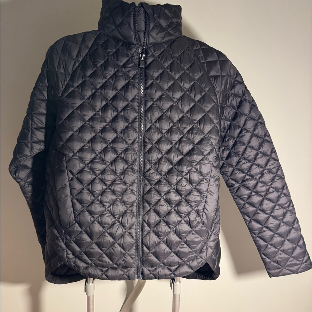 ATHLETA Women Full Zip Whisper Featherless Quilted Black Jacket